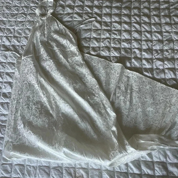 For love & Lemons white brocade satin open slits halter maxi dress - Picture 1 of 8